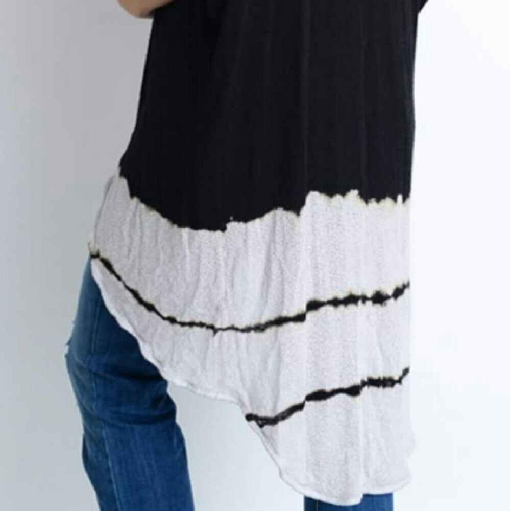 Boho Black & White Tie Die Duster/Cardigan - Picture 2 of 4